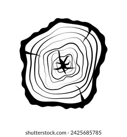 Wood Slice icon vector. Wood Rings illustration sign. Tree symbol. Sawmill logo.