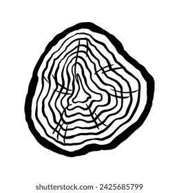Wood Slice icon vector. Wood Rings illustration sign. Tree symbol. Sawmill logo.
