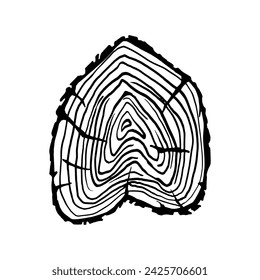 Wood Slice icon vector. Wood Rings illustration sign. Tree symbol. Sawmill logo.