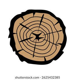 Wood slice icon vector. Wood rings illustration sign. Tree symbol. Sawmill logo.