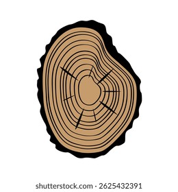 Wood slice icon vector. Wood rings illustration sign. Tree symbol. Sawmill logo.