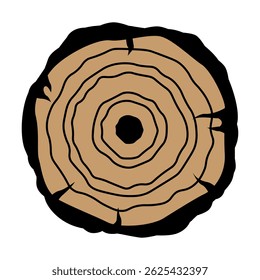 Wood slice icon vector. Wood rings illustration sign. Tree symbol. Sawmill logo.
