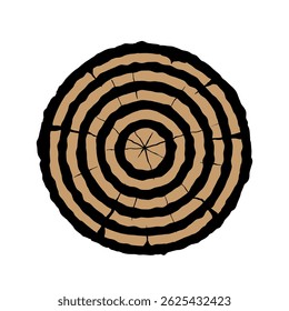Wood slice icon vector. Wood rings illustration sign. Tree symbol. Sawmill logo.