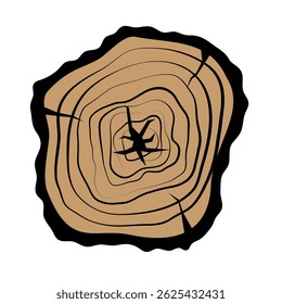 Wood slice icon vector. Wood rings illustration sign. Tree symbol. Sawmill logo.