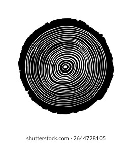 Wood Slice Icon Vektor. Illustrationszeichen "Wood Rings". Baum-Symbol Logo des Sägewerks.