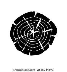 Wood Slice icon vector. Wood Rings illustration sign. Tree symbol. Sawmill logo.