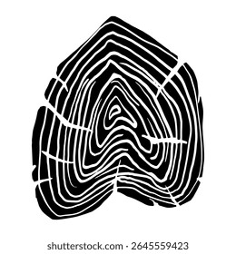Vetor de ícone de fatia de madeira. Sinal de ilustração de anéis de madeira. Símbolo de árvore. Logotipo da serraria.