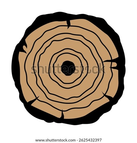 Wood slice icon vector. Wood rings illustration sign. Tree symbol. Sawmill logo.