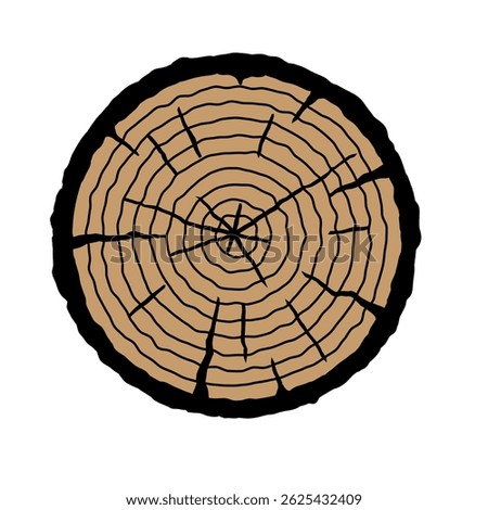 Wood slice icon vector. Wood rings illustration sign. Tree symbol. Sawmill logo.