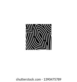 Wood Slice square Texture Icon / Logo Template