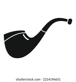 Wood smoking pipe icon simple vector. Old smoker. Cigar sherlock