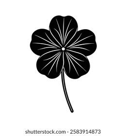 Wood sorrel flower silhouette vector on white background