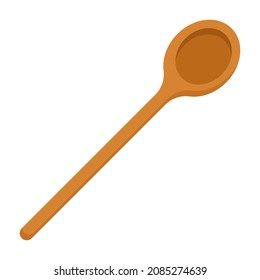 wood spoon flat clipart vector illustration