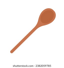 Wood spoon icon. Kitchenware, rustic equipment for culinary. Vector