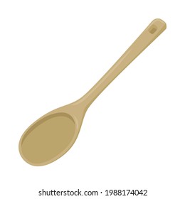 Wood Spoon Sign Emoji Icon Illustration. Kitchen Utensil Vector Symbol Emoticon Design Clip Art Sign Comic Style.