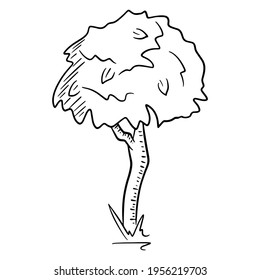 Wood. Sprawling tree. Nature. Flora. Cartoon style. Vector illustration. For design and decoration.