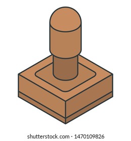 Wood stamp icon. Isometric of wood stamp vector icon for web design isolated on white background