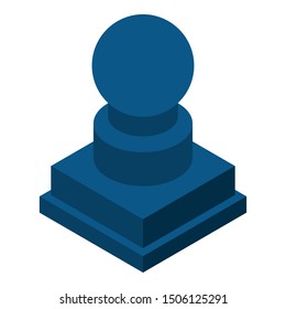 Wood stamp icon. Isometric of wood stamp vector icon for web design isolated on white background
