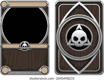 Wood and steel Fantasy TCG Card Game Template