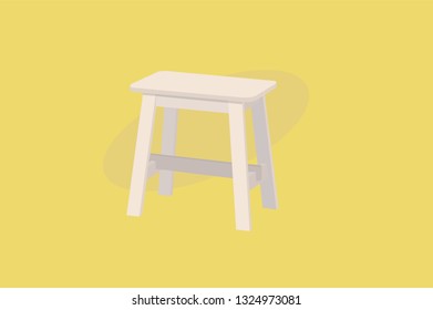 Wood Stool. Vector Illustration, Isolated