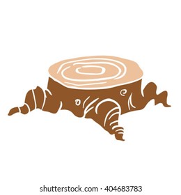 wood stump cartoon illustration