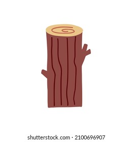 Wood Stump  hand drawn naive art