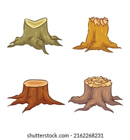 wood stump vector illustration. This is a fallen or felled tree.