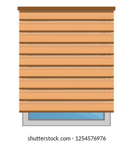 Wood sun blind icon. Cartoon of wood sun blind vector icon for web design isolated on white background