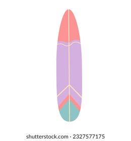 Wood surfboard. Sport equipment. Cartoon flat illustration isolated on white background.