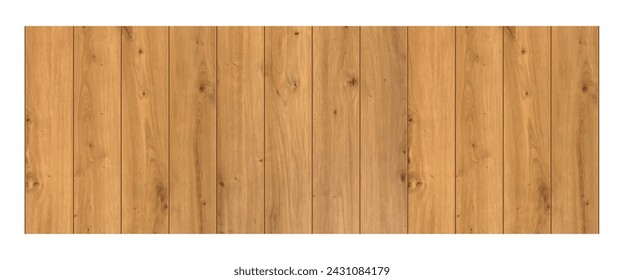 Ilustración de vector de fondo de mesa de madera. Escritorio de madera aislado sobre fondo blanco con vista frontal superior. Tablero marrón de cocina realista. Encimera rústica de superficie de madera. Mobiliario de hogar y oficina.