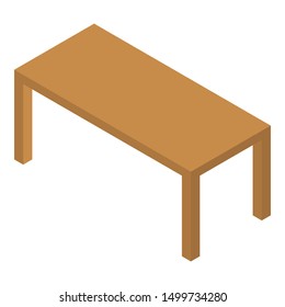 Wood table icon. Isometric of wood table vector icon for web design isolated on white background
