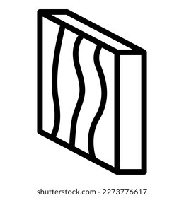Holztisch Symbol Umrisslinie Vektorgrafik. Pflanzenarbeiter. Möbelverfahren