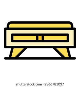 Wood table icon outline vector. Plant worker. Furniture production color flat
