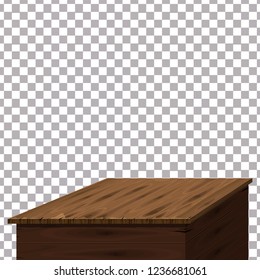 Wood table on isolated background. Template, furniture, vector