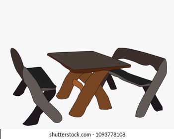 wood table on a white background.
