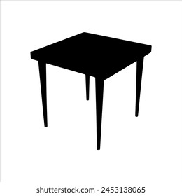 Wood table silhouette icon vector illustration isolated on white background