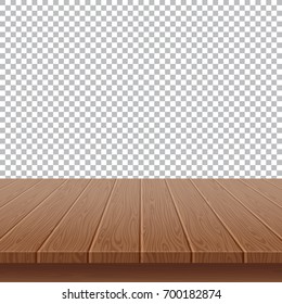 Wood table top on isolated background