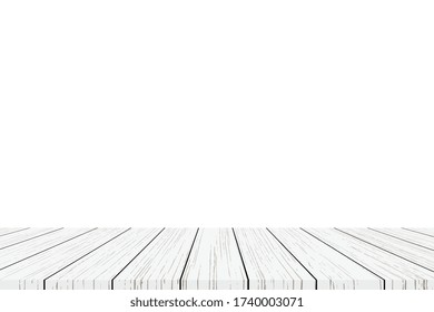 Wood Table Top On White Background Stock Vector (Royalty Free ...