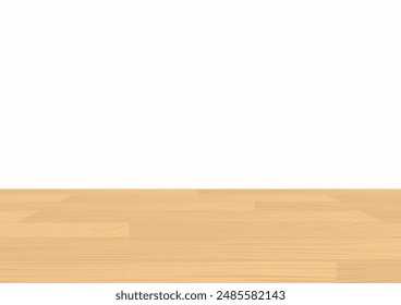 Wood table top on white background. Vector illustration