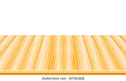 wood table top on white background