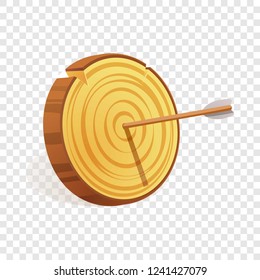 Wood target icon. Cartoon of wood target vector icon for web design  