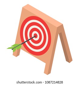 Wood target icon. Isometric of wood target vector icon for web design isolated on white background