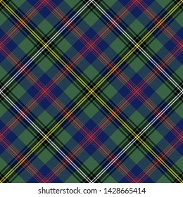 Wood Tartan. Seamless pattern for fabric, kilts, skirts, plaids. Diagonal cell