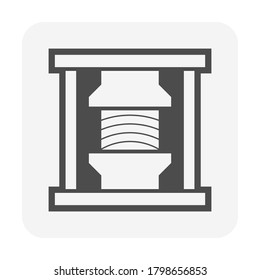 Wood testing or compress testing vector icon design.