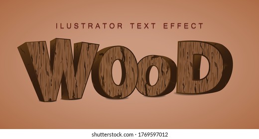 wood text effect ilustrator vector