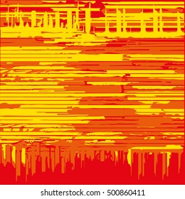 Wood texture background. Bright varicolored wooden background with paint flows. Vector illustration.