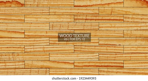 Wood texture background, EPS 10 vector. Light brown rustic parquet floor. Wooden planks. 
