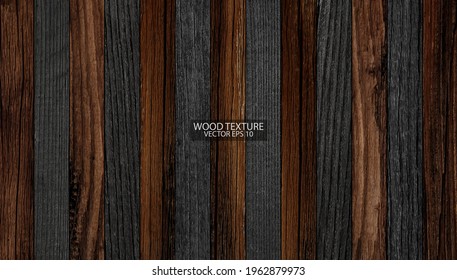 Wood texture background, EPS 10 vector. Old wooden planks close-up.