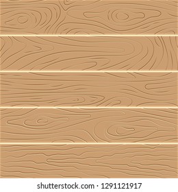 Wood texture background. Five wooden boards in flat design. Vector illustration
