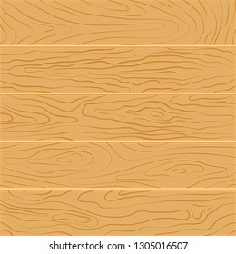 Wood texture background. Five wooden boards in flat design. Vector illustration